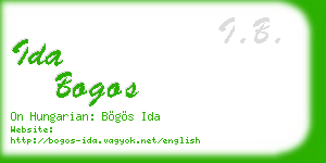 ida bogos business card